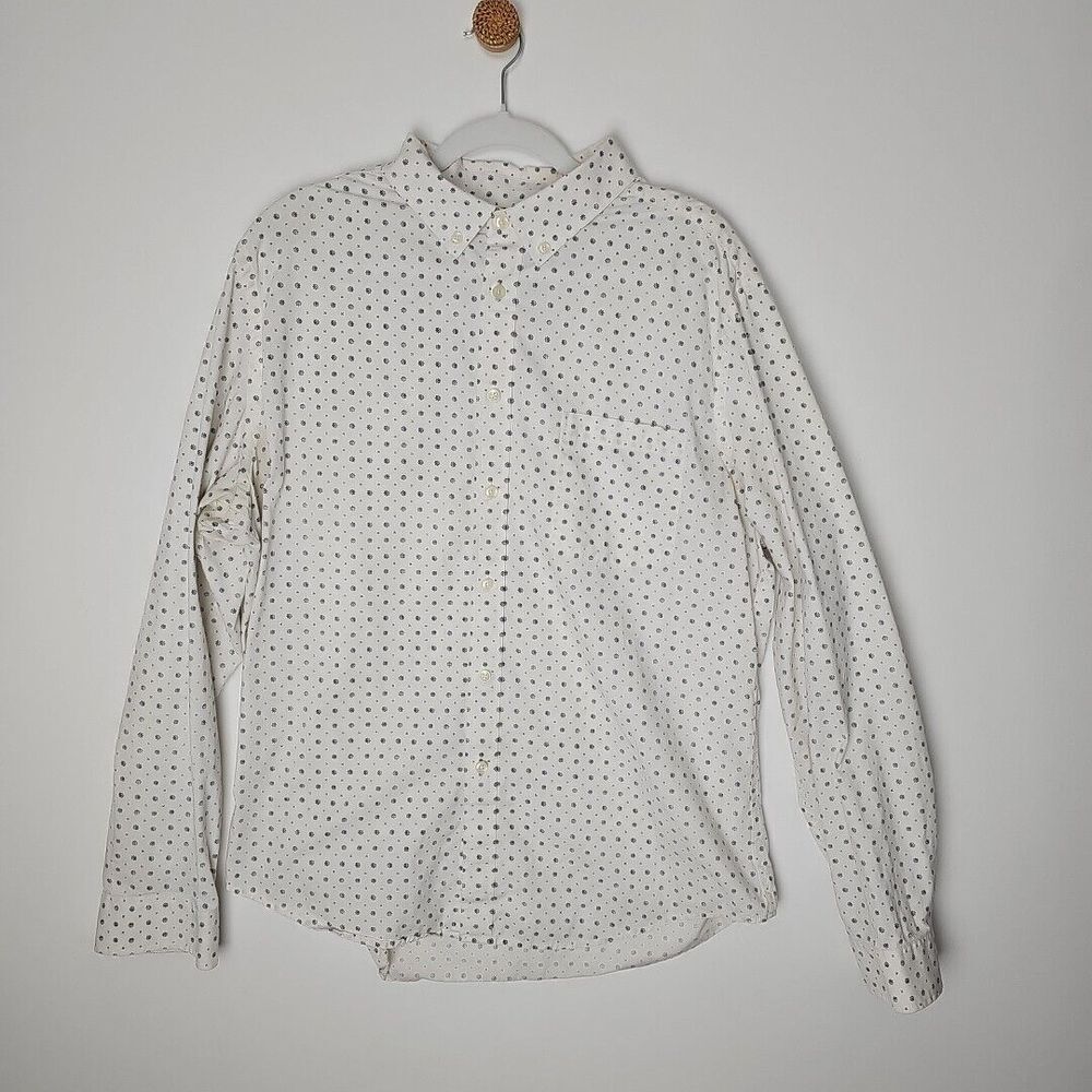 Goodfellow Men Size XL White Sunburst All Over Print Button Up Shirt Long Sleeve